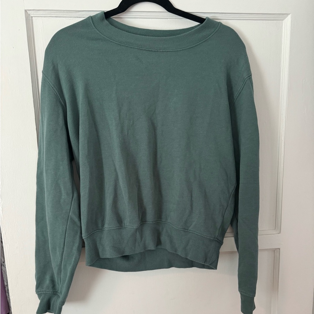 Crew neck teal light sweatshirt
